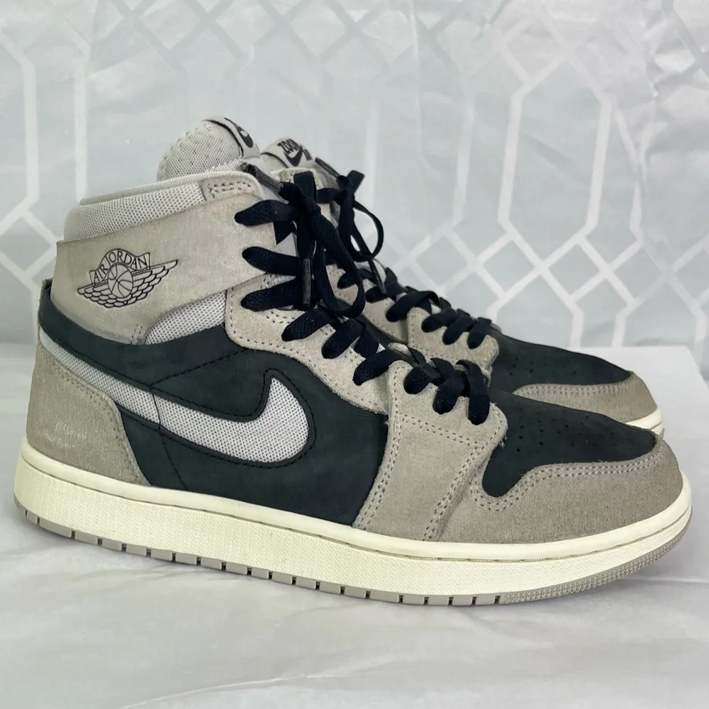 Jordan 1 High Zoom Air CMFT 2 Light Iron Ore Black Suede Sneaker Women's 9.5